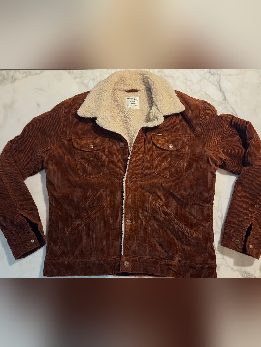 Wrangler Men's Brown Corduroy Sherpa-Lined Jacket